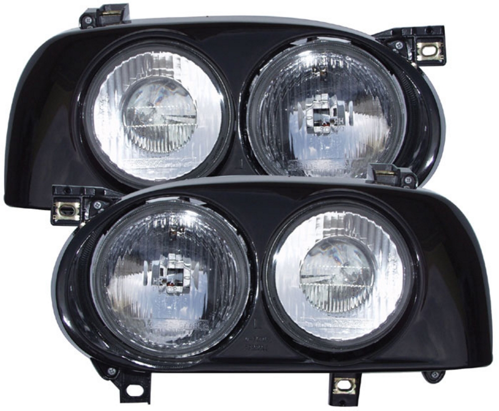 VW GOLF MK3 BLACK TWIN HEADLIGHTS LAMPS eBay