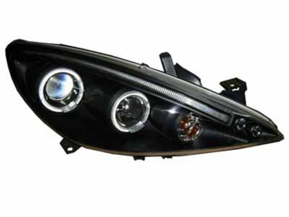 PEUGEOT 307 05 HEADLIGHTS BLACK ANGEL EYES RIGHT HAND DRIVE ONLY eBay