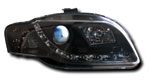AUDI A4 B7 05-08 BLACK DRL HEADLIGHTS 
