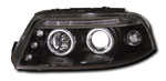 VW Passat (00-04) Projector Head Lights - Black Angel Eyes