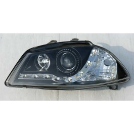 SEAT IBIZA 3 02-08/CORDOBA 03-08 BLACK DRL HEADLIGHTS