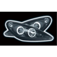PEUGEOT 307 (-05) HEADLIGHTS - BLACK ANGEL EYES (RIGHT HAND DRIVE ONLY)